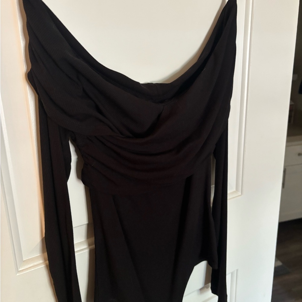 New Steve Madden Black Off-Shoulder Bodysuit | XS